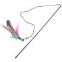 Pudwy Cat Interactive Toy Stick Feather Wand with Small Bell Mouse Cage Toys Plastic Artificial Colorful Cat Teaser Toy Pet Supplies