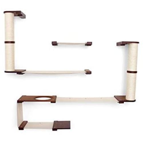 CatastrophiCreations Roman - Multiple-Level Cat Hammock & Climbing Activity Center Wall-Mounted Cat Tree Shelves