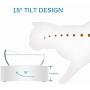 Double Pet Bowls,15°Tilted Design Food Dishes, PC Material Non-Toxic Drop Resistant Feeding Cup Raised with Stand
