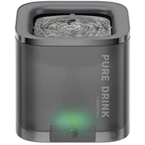 PETKIT CYBERTAIL Cat Water Fountain, 63oz/1.85L Pet Water Fountain for Cats and Small Dogs, Super Quiet Hygienic Auto Power-Off Cat Water Dispenser with Filter, Dual Working Mode, Smart LED Light