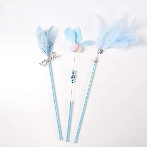 Three Piece Set of cat Teaser Stick Manual Interactive cat Toy Anti bite pet Products Three Piece Set of cat Teaser Stick Manual Interactive cat Toy Anti bite pet Products