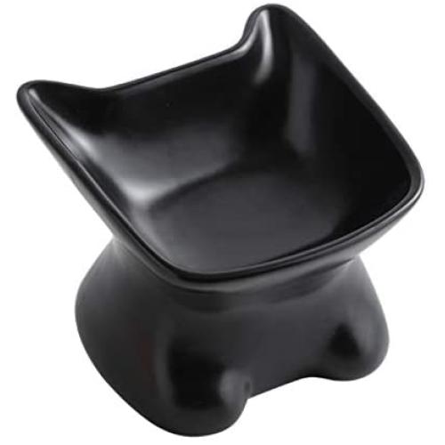JUILE YUAN Raised Cat Food Bowl, Elevated Slanted Kitten Bowl, Cat Dish Bowl, Ceramic Cat Pet Feeding Bowl – Stable and Sturdy Design – Comfortable and Safe Eating – Easy to Clean