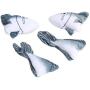 ocijf179 Pet Toy 1 Set Simulation Fish Shark Shaped Animals Funny Pet Cat Plush Toys Accessory - Gray + White