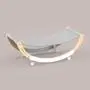 Furry Tom Premium Cat Bed - Rocking and Static Cat Hammock - Modern and Minimalist Pet Bed - Pine Wood and Linen - Elephant Gray