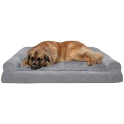 Furhaven Pet - Plush Sofa Orthopedic Dog Bed, L Shaped Chaise Dog Bed, Ergonomic Contour Cradle Lounger, Calming Donut Dog Bed, and More for Dogs and Cats - Multiple Sizes, Styles, and Colors