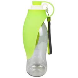 D&I Portable Dog Water Bottle for Walking - Travel Bottles for Dogs with Folding Silicone Leaf Shaped Bowl 20oz