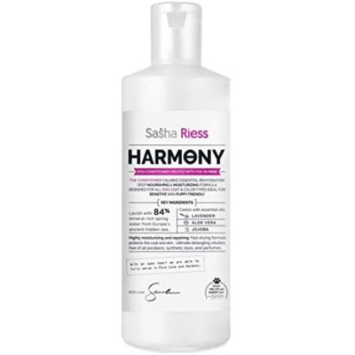 Sasha Riess Harmony Conditioner for Dogs, Puppies & Sensitive Skin, Gentle All-Natural Deep Cleaning Formula with Jojoba Oil & Lavender