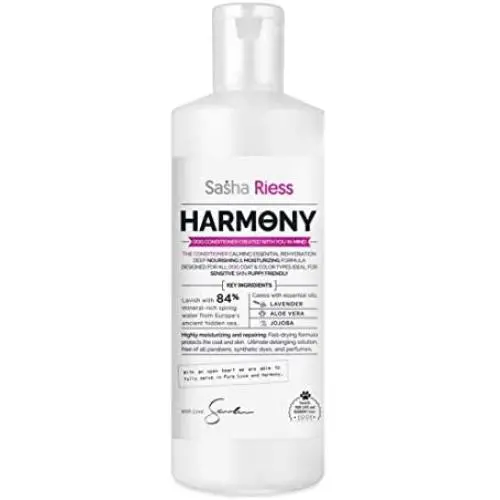 Sasha Riess Harmony Conditioner for Dogs, Puppies & Sensitive Skin, Gentle All-Natural Deep Cleaning Formula with Jojoba Oil & Lavender Sasha Riess Harmony Conditioner for Dogs, Puppies & Sensitive Skin, Gentle All-Natural Deep Cleaning Formula with Jojoba Oil & Lavender