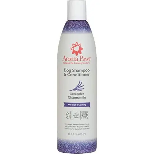 Aroma Paws Dog Shampoo – Cleansing Wash, Conditioning, Moisturizing – Toxin Free, Healthy Ingredients – Aromatic Grooming Puppy Shampoo – Tearless Cleaner, Lavender Chamomile
