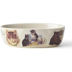 PetRageous 17006 Pet Derby Stoneware Dishwasher Safe Oval Cat Bowl 2-Cup 6.5-Inch Long 4-Inch Wide 2-Inch Tall Cats, 16-Ounce, Off-White