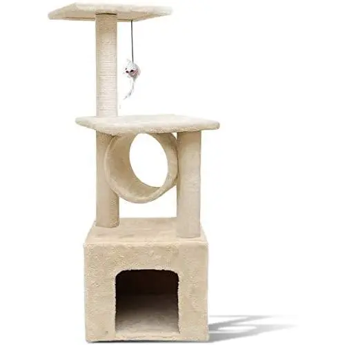 Zone Tech Pet Cat Tower Tree - Premium Quality Large Multi-Level Safe Cat Tree Stand House with Scratching Posts Tower Playing Spot Condo Zone Tech Pet Cat Tower Tree - Premium Quality Large Multi-Level Safe Cat Tree Stand House with Scratching Posts Tower Playing Spot Condo