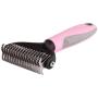 KABB Dogs Cats Pet Grooming Undercoat Rake with Dual Side for Easy Mats & Tangles Removing(Blue)