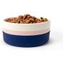 Jonathan Adler: Now House Blue Miami Duo Bowl, Medium | Dishwasher Safe, Easy to Clean Dog Bowl with Anti-Skid Lid | Dual Functionality Bowl for Dogs for Storage or Travel