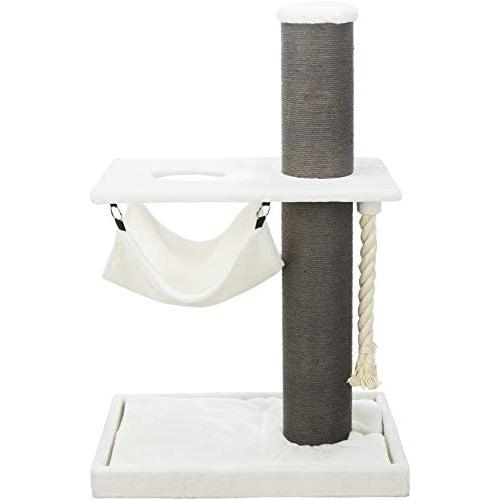 Royal Pet Club Bellaire Cream/Gray Designer Cat Scratching Post Tower, with Oversized Post, Four Corner Hammock, Two Platforms, Sturdy Play Rope, Contemporary Style, 44727
