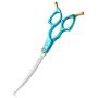 DRAGON RIOT 6.5'' Professional Dog Grooming Scissors Pet Hair Thinning Shear Ultra Lightweight Curved Grooming Shear for Dogs and Cats Aluminum Handle