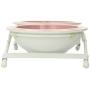 PetRageous 44355 Toftee’s Paws Diner with Two 1-Cup Dishwasher Safe Stoneware Bowl Capacity 10.75-Inch Length 2.25-Inch Tall for Extra Small and Small Dogs and Cats, White Diner with Pink Bowls
