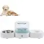 PetEiZi 2 in 1 Pet Automatic 1.8L Large Unplugged Dog Water Dispenser Cat Food Feeder Bowls Detachable No-Spill for Kitten, Small Puppy Dogs - Green