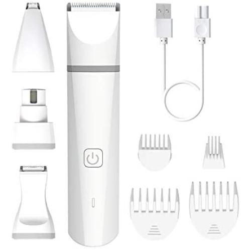Rolife Dog Nail Grinder 4 in 1, Quiet Grinding Dog Nail File, Nail & Hair Trimmer with 1 Grinder Wheel and 3 Shaving Blades for Large,Medium and Small Dogs and Cats