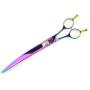 LILYS PET HIGH-END SERIES Japan 440C Stainless Steel Professional Pet Grooming Scissors Set,Rainbow Color,Cutting&Thinning&Two-way Curved shears Set (8.0'')