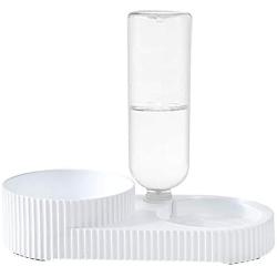 TENINYU 2 in1 Double Cat Bowls 500ml Pet Automatic Water Dispenser Detachable Cat Feeder Bowl No-Spill Pet Food Water Bowls for Cats and Small Dog