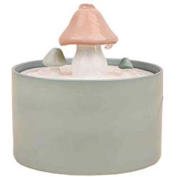 THMY Mushroom Pet Fountain - 1.5 Litre Ceramic Pet Water Fountain Capacity Fresh Filtered Water Dispensers for Cats and Dogs - Adjustable Flow - with 6 Filter Elements