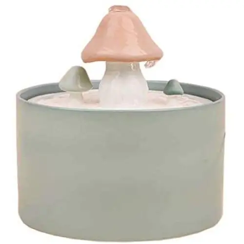 THMY Mushroom Pet Fountain - 1.5 Litre Ceramic Pet Water Fountain Capacity Fresh Filtered Water Dispensers for Cats and Dogs - Adjustable Flow - with 6 Filter Elements THMY Mushroom Pet Fountain - 1.5 Litre Ceramic Pet Water Fountain Capacity Fresh Filtered Water Dispensers for Cats and Dogs - Adjustable Flow - with 6 Filter Elements