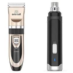 oneisall Low Noise Dog Clippers+2 Speed Dog Nail Grinder