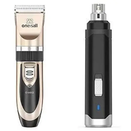 oneisall Low Noise Dog Clippers+2 Speed Dog Nail Grinder