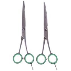 ShearsDirect Straight and Curved, Serated Blade, Professional Shear, 6.5-Inch, Set of 2