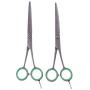 ShearsDirect Straight and Curved, Serated Blade, Professional Shear, 6.5-Inch, Set of 2