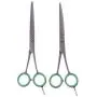 ShearsDirect Straight and Curved, Serated Blade, Professional Shear, 6.5-Inch, Set of 2