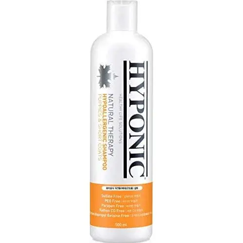 HYPONIC Hypoallergenic Natural Therapy Dog Shampoo for Puppies & Short Coats | No Conditioner Required | Certified Hypoallergenic | No Harmful Chemicals | Sulfate & Paraben-Free 16.9oz (500ml) HYPONIC Hypoallergenic Natural Therapy Dog Shampoo for Puppies & Short Coats | No Conditioner Required | Certified Hypoallergenic | No Harmful Chemicals | Sulfate & Paraben-Free 16.9oz (500ml)