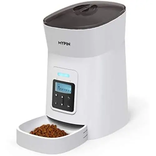 MYPIN Automatic Feeder for Cats Dogs Small Pets, Food Dispenser Timer Programmable and Portion Control up to 6 Meals/Day, Voice Recorder, Low Food Alarm and Infrared Detection MYPIN Automatic Feeder for Cats Dogs Small Pets, Food Dispenser Timer Programmable and Portion Control up to 6 Meals/Day, Voice Recorder, Low Food Alarm and Infrared Detection