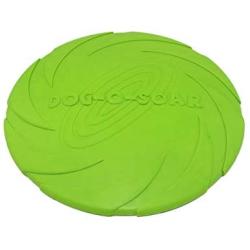 BEHAHA Flyer Dog Toy Flying disc Floating Frisbee Fetch Toy Lightweight Durable Rubber -Green