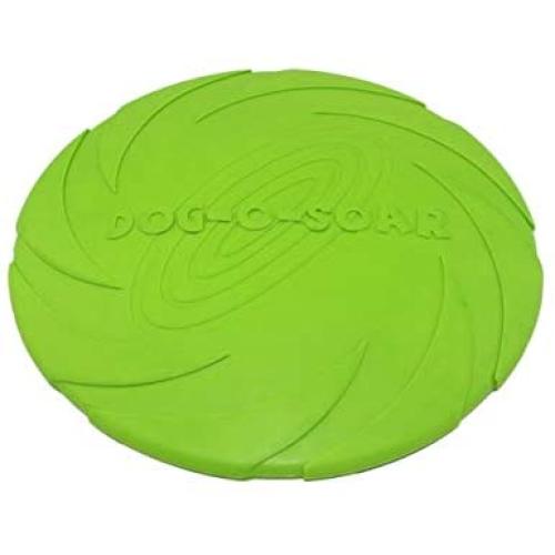 BEHAHA Flyer Dog Toy Flying disc Floating Frisbee Fetch Toy Lightweight Durable Rubber -Green