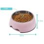 Food-Grade Melamine Base and Stainless Steel Bowl Medium-Size Pet Bowl 700ML,Non-Slip, Food Water Dual-use,Dog cat Bowl