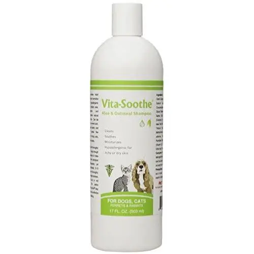 Vita-Soothe Aloe & Oatmeal Shampoo - for Itchy, Scaling, and Sensitive Skin - Improves Skin and Hair - Natural and Hypoallergenic Product - Skin and Hair Coat - 17 fl oz Vita-Soothe Aloe & Oatmeal Shampoo - for Itchy, Scaling, and Sensitive Skin - Improves Skin and Hair - Natural and Hypoallergenic Product - Skin and Hair Coat - 17 fl oz