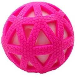 XIHONGSHIR Dog Toys Balls, Dog Toys Squeaky Balls, Natural Rubber Catch and Fetch Pet Toy, Exercise Game Balls, Tooth Cleaning, Non Toxic, 2Pcs (Blue),Pink,7.5cm