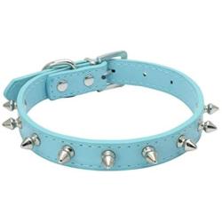 Chenyouwen Pet Toys Great Cat Dog Rivet Collar Pet Accessory Collar, Size: S(Purple) (Color : Blue)