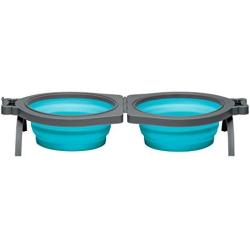 Loving Pets Bella Roma Travel Double Diner for Dogs
