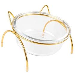 Legendog Cat Bowls Glass, Raised Cat Food Bowl Cat Bowls Elevated, Slow Feeder Cat Bowl to Stress Relief of Whisker Fatigue, Dishwasher Safe