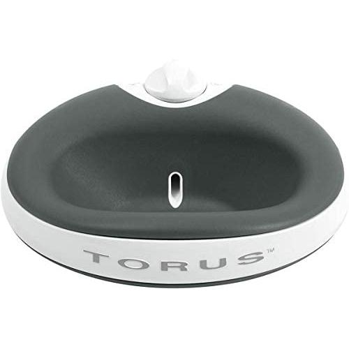 Torus Pet Water Bowl - 1-Liter - Fresh Filtered Water - Healthy & Hygienic Pet Bowl - For Small, Medium, Large Dogs, Cats & Other Pets - Charcoal