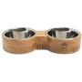 Brave Bark Figure 8 Feeder - Premium Dog and Cat Double Bowl Comes with 2 Stainless Steel Inserts Perfect for Food and Water (Large)