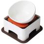 Anlik Pet Feeder for Flat Face Dogs/Cats,Adjustale,Slope Base,Non-Skid Rubber (White)