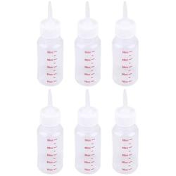POPETPOP 6pcs 50ml Baby Pet Nursing Bottle - Pointed Nipple Safe Dog Cat Milk Bottle for Small Animal/Cats/Dogs/Puppy/Kitten