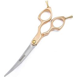 Moontay 6.0'' Professional Curved Pet Grooming Scissor, Dog Cat Grooming Shear/Scissor with Ultra-Light Aeronautical Aluminum Handle, 440C Japanese Stainless Steel Grooming Scissor