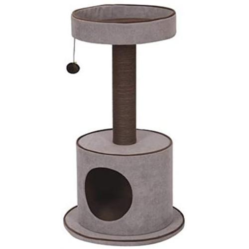 PetPals Steppe - Chenille Two Level Cat Tree with Spacopis Perches & Condo