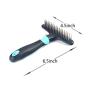 Pet Beauty Hair Brush Comb Blue Double Row Stainless SteelNail Needle Undercoat Rake for Dogs Cats Short Long Curly Wiry Hair Coats