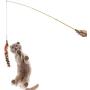 Attractive Kitten Play Toy, Non-Toxic Interactive Toy, Pet Wand Toy, Teaser Toy, Soft Durable for Home Cat Retractable