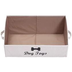 Geyecete Large Dog Toys Storage Bins - Foldable Fabric Trapezoid Organizer Boxes with Handle, Collapsible Basket for Dog Toys